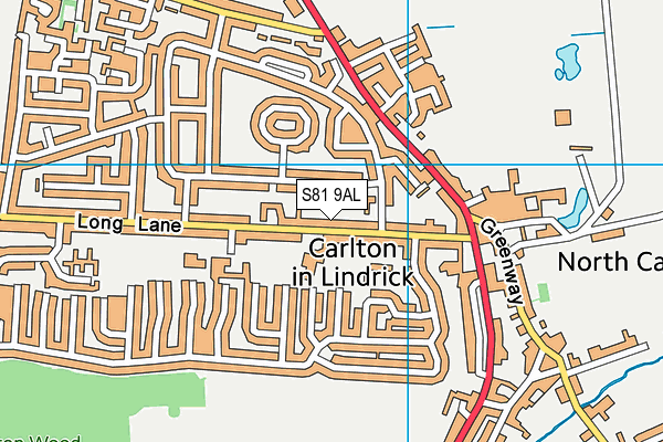 S81 9AL map - OS VectorMap District (Ordnance Survey)