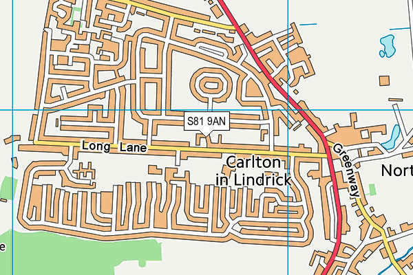 S81 9AN map - OS VectorMap District (Ordnance Survey)