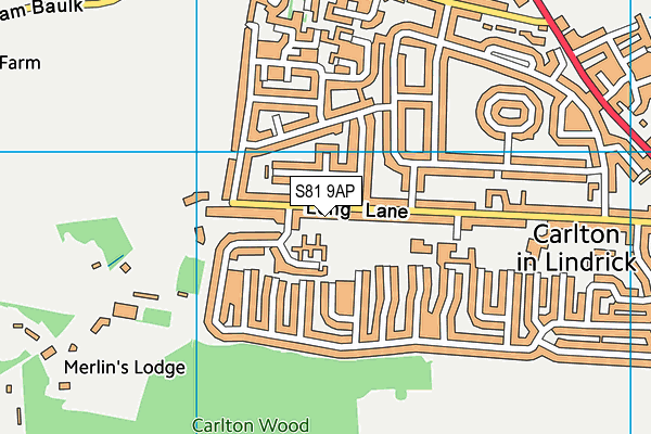 S81 9AP map - OS VectorMap District (Ordnance Survey)