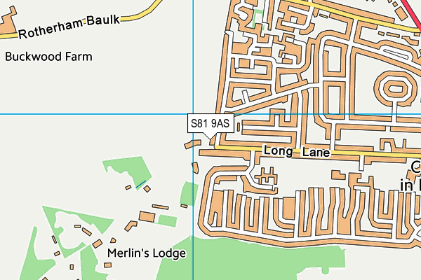 S81 9AS map - OS VectorMap District (Ordnance Survey)