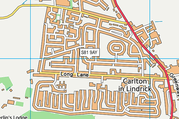 S81 9AY map - OS VectorMap District (Ordnance Survey)