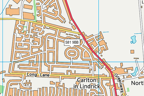 S81 9BB map - OS VectorMap District (Ordnance Survey)