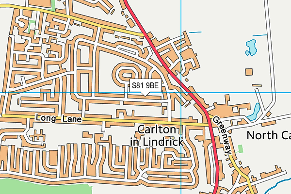 S81 9BE map - OS VectorMap District (Ordnance Survey)