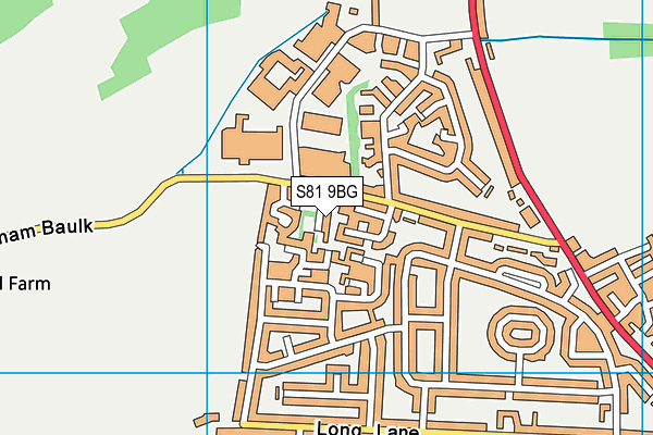 S81 9BG map - OS VectorMap District (Ordnance Survey)