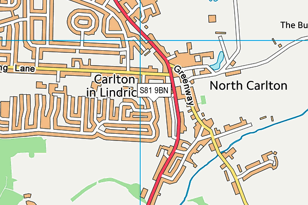 S81 9BN map - OS VectorMap District (Ordnance Survey)