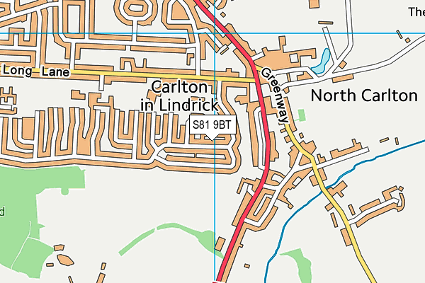 S81 9BT map - OS VectorMap District (Ordnance Survey)