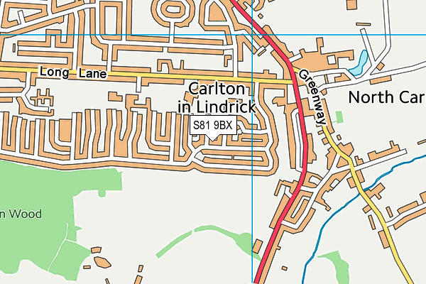 S81 9BX map - OS VectorMap District (Ordnance Survey)