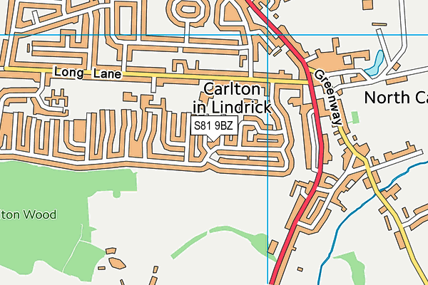 S81 9BZ map - OS VectorMap District (Ordnance Survey)