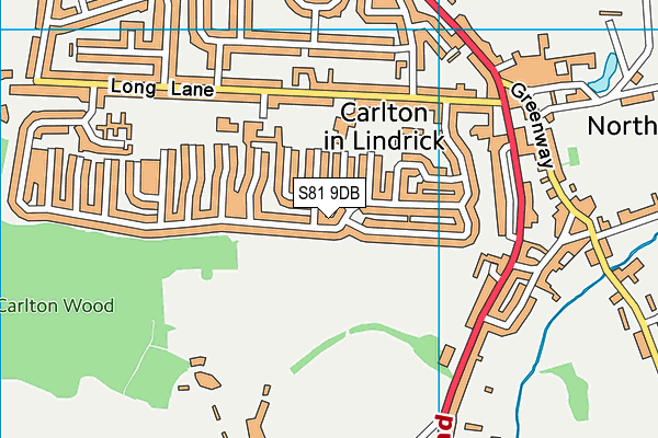 S81 9DB map - OS VectorMap District (Ordnance Survey)