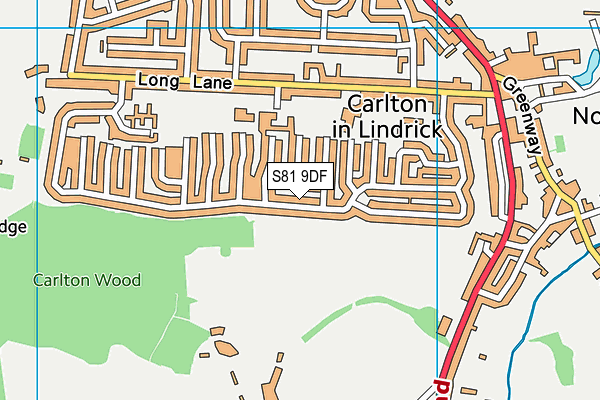 S81 9DF map - OS VectorMap District (Ordnance Survey)