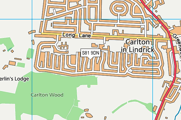 S81 9DN map - OS VectorMap District (Ordnance Survey)