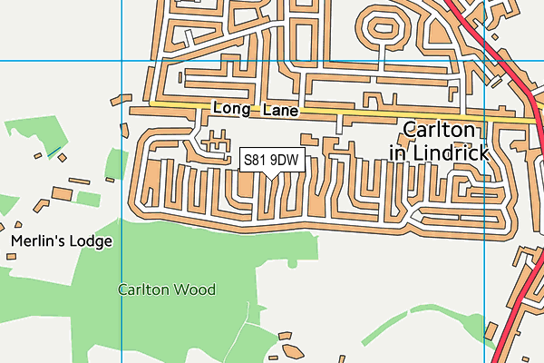 S81 9DW map - OS VectorMap District (Ordnance Survey)