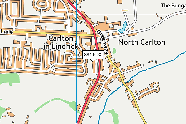 S81 9DX map - OS VectorMap District (Ordnance Survey)