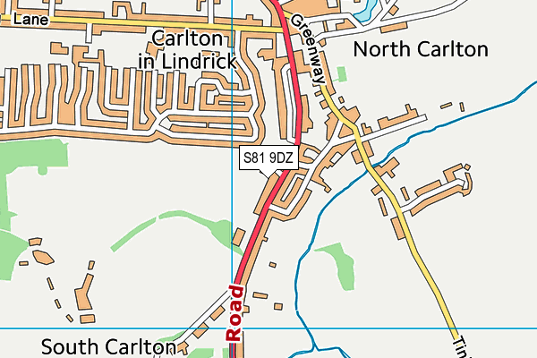 S81 9DZ map - OS VectorMap District (Ordnance Survey)