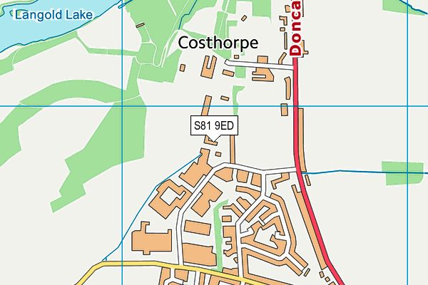 S81 9ED map - OS VectorMap District (Ordnance Survey)