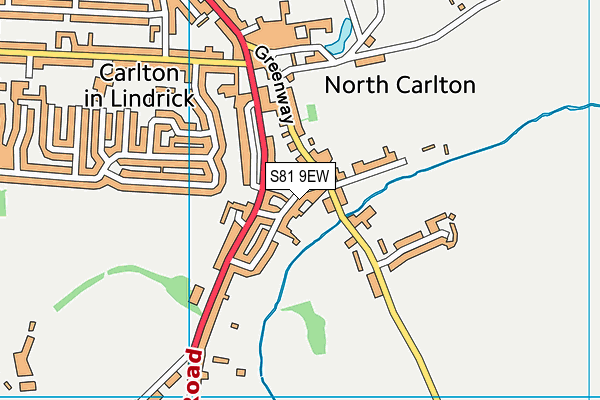 S81 9EW map - OS VectorMap District (Ordnance Survey)