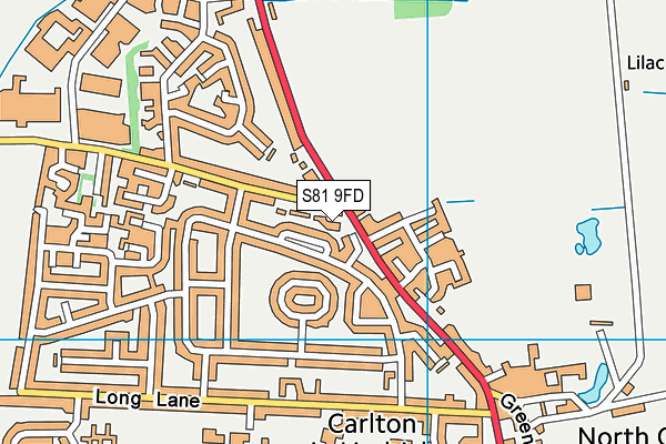 S81 9FD map - OS VectorMap District (Ordnance Survey)