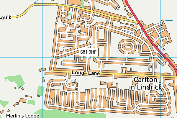 S81 9HF map - OS VectorMap District (Ordnance Survey)