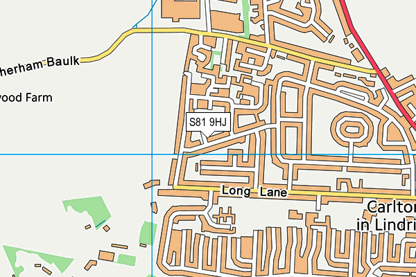 S81 9HJ map - OS VectorMap District (Ordnance Survey)