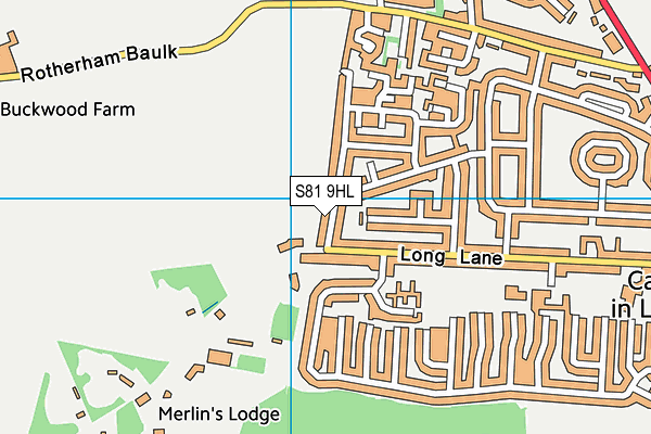 S81 9HL map - OS VectorMap District (Ordnance Survey)