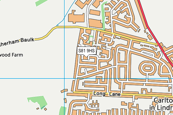 S81 9HS map - OS VectorMap District (Ordnance Survey)