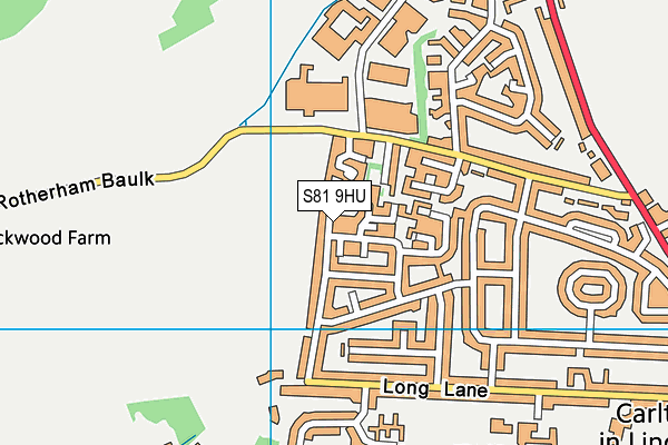 S81 9HU map - OS VectorMap District (Ordnance Survey)