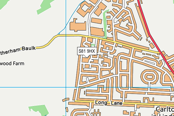 S81 9HX map - OS VectorMap District (Ordnance Survey)