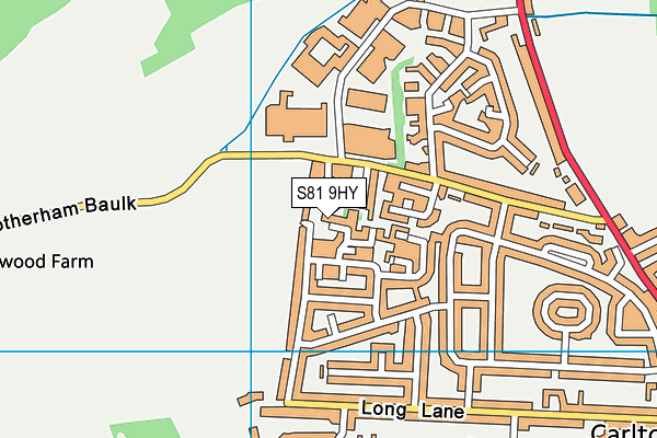 S81 9HY map - OS VectorMap District (Ordnance Survey)