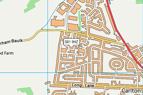 S81 9HZ map - OS VectorMap District (Ordnance Survey)