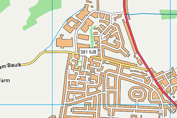 S81 9JB map - OS VectorMap District (Ordnance Survey)