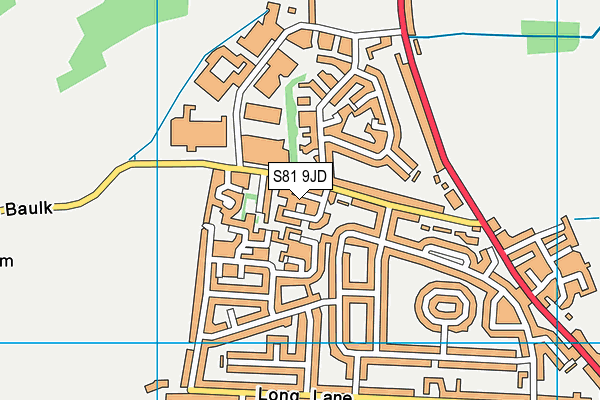 S81 9JD map - OS VectorMap District (Ordnance Survey)