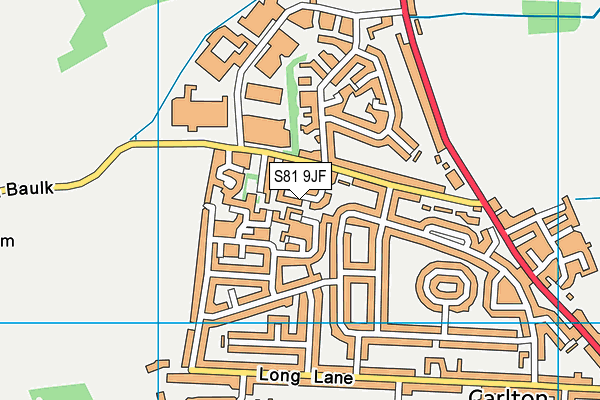 S81 9JF map - OS VectorMap District (Ordnance Survey)