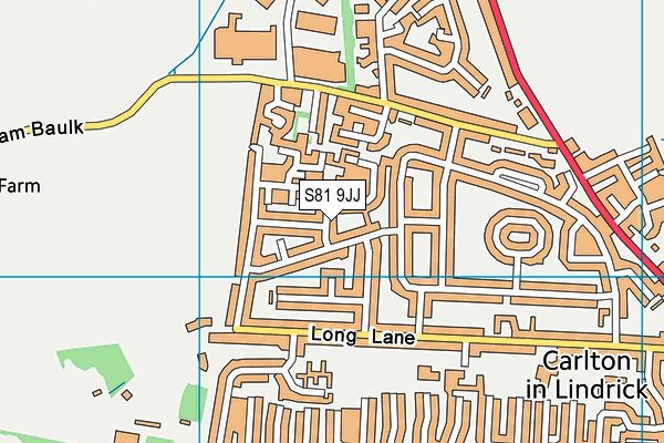 S81 9JJ map - OS VectorMap District (Ordnance Survey)
