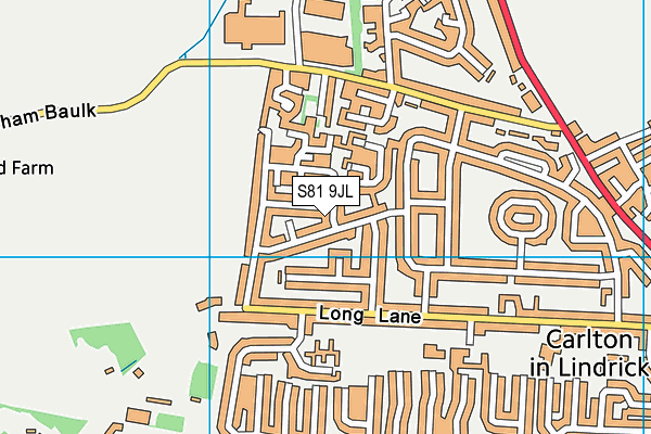 S81 9JL map - OS VectorMap District (Ordnance Survey)