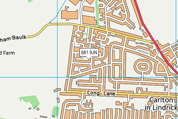 S81 9JN map - OS VectorMap District (Ordnance Survey)