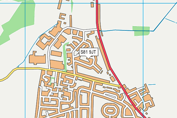 S81 9JT map - OS VectorMap District (Ordnance Survey)