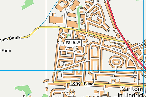 S81 9JW map - OS VectorMap District (Ordnance Survey)