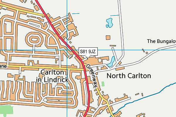 S81 9JZ map - OS VectorMap District (Ordnance Survey)