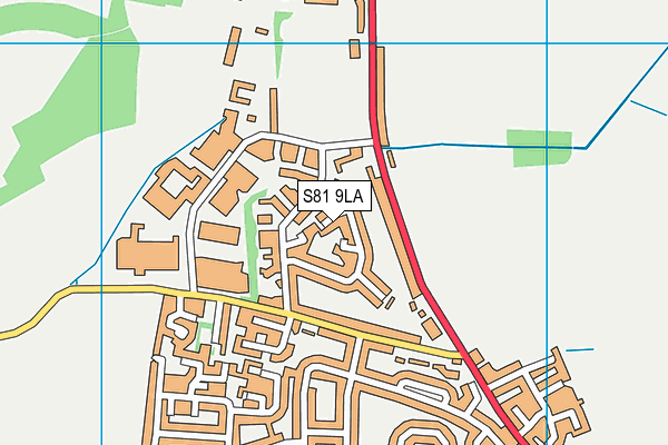 S81 9LA map - OS VectorMap District (Ordnance Survey)