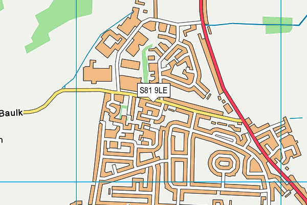 S81 9LE map - OS VectorMap District (Ordnance Survey)