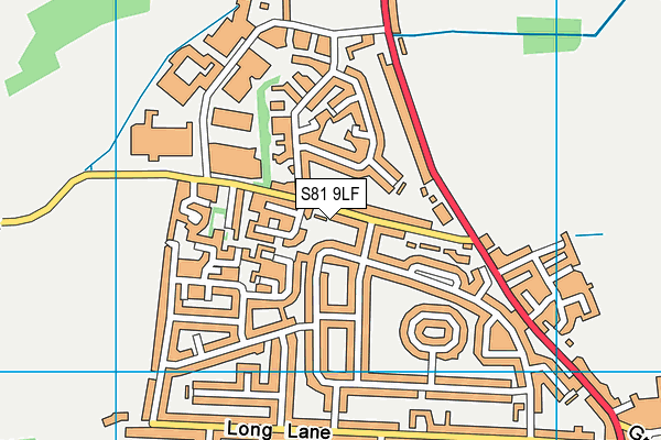 S81 9LF map - OS VectorMap District (Ordnance Survey)