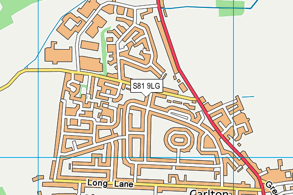 S81 9LG map - OS VectorMap District (Ordnance Survey)