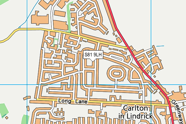 S81 9LH map - OS VectorMap District (Ordnance Survey)