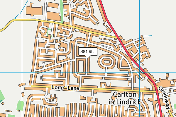 S81 9LJ map - OS VectorMap District (Ordnance Survey)