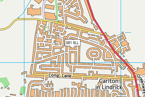 S81 9LL map - OS VectorMap District (Ordnance Survey)