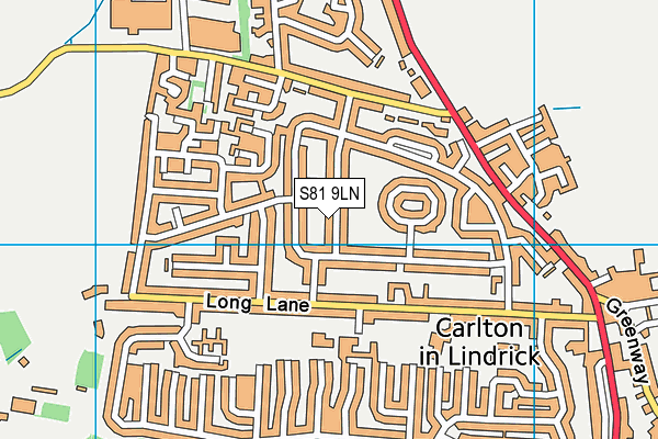 S81 9LN map - OS VectorMap District (Ordnance Survey)