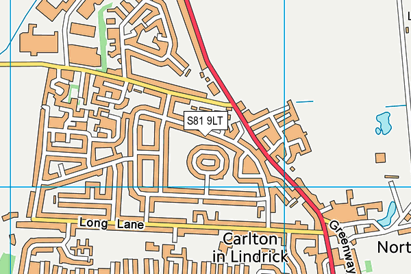 S81 9LT map - OS VectorMap District (Ordnance Survey)