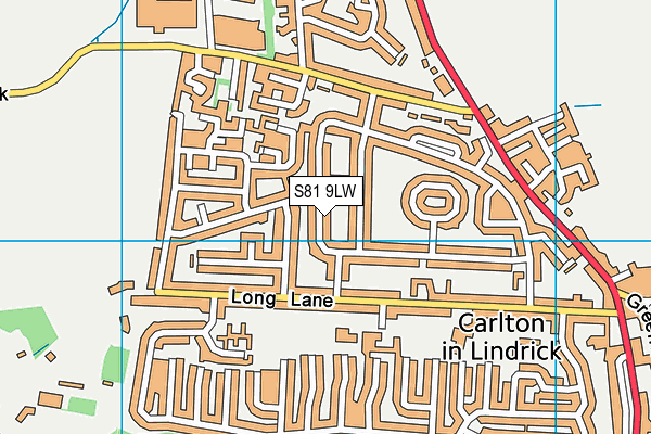 S81 9LW map - OS VectorMap District (Ordnance Survey)