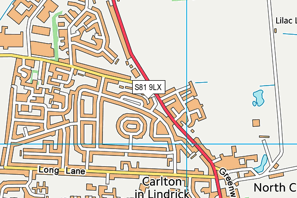 S81 9LX map - OS VectorMap District (Ordnance Survey)