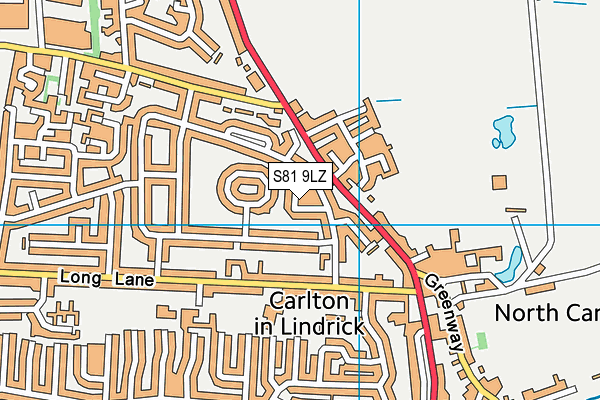 S81 9LZ map - OS VectorMap District (Ordnance Survey)